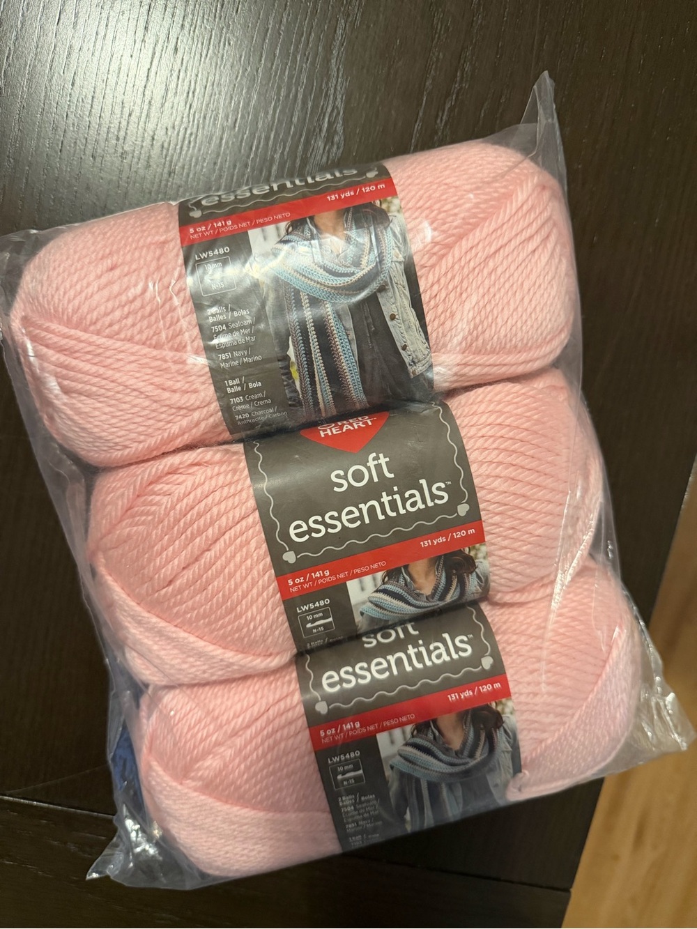 Red Heart Soft Essentials Pink Acrylic Yarn - 3 Pack